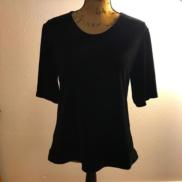 Vintage Tops - Black Stretch Velvet Top
